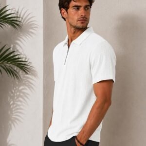 TAGDO Men's Chain Jacquard Polo T Shirt | Half Sleeve | Comfortable Fit Wear |