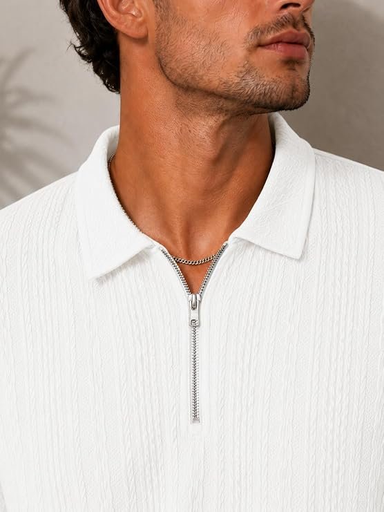 TAGDO Men's Chain Jacquard Polo T Shirt | Half Sleeve | Comfortable Fit Wear |