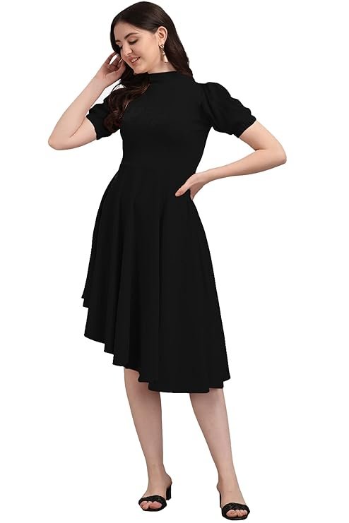 PURVAJA Women’s High-Low Knee Length Dress