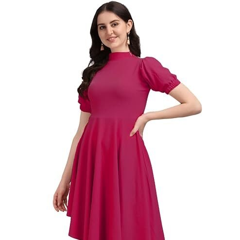 PURVAJA Women’s High-Low Knee Length Dress