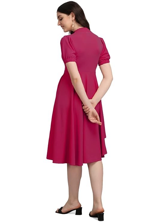 PURVAJA Women’s High-Low Knee Length Dress