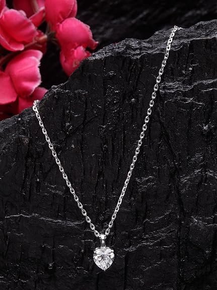 Silver Heart Pendant Earrings Chain Bracelet Ring for Women
